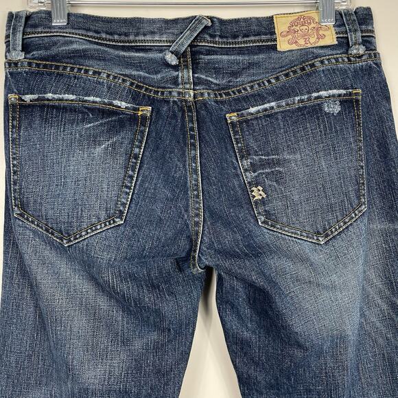Ralph Lauren Rugby Bootcut Jeans Mens Size 29x32 Blue Skull Crossbones Old Money - Picture 12 of 14